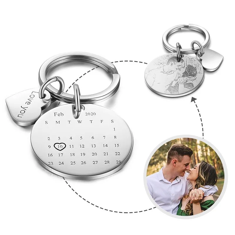Custom Star Map - Personalisierte Foto-Schlüsselanhänger aus Edelstahl, individuelle Gravur,