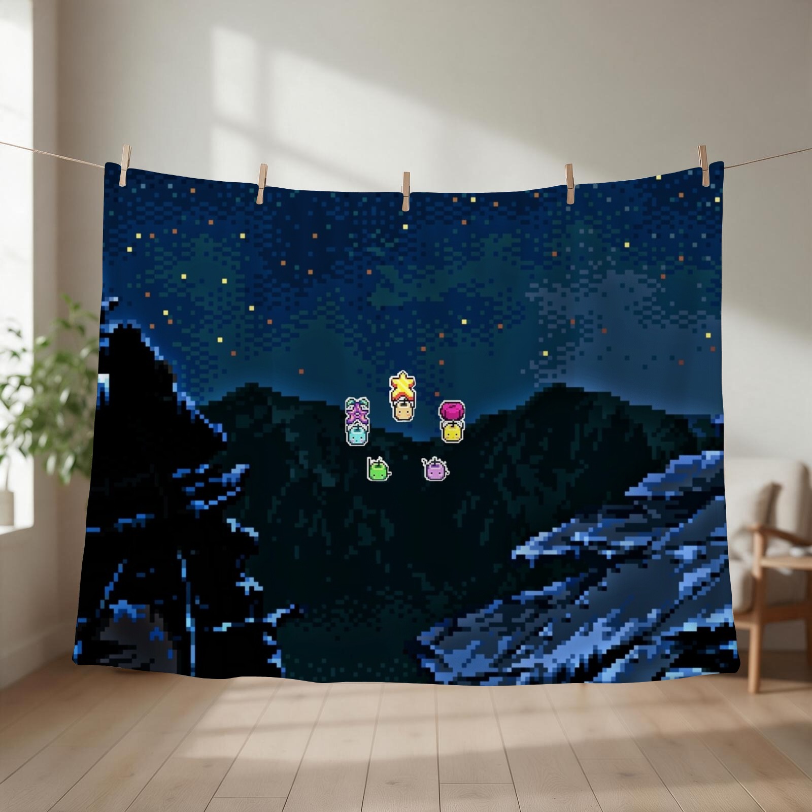 Custom Night Sky - Junimos Nachthimmel Wurfdecke Weihnachtsgeschenke Maßgefertigte Sofa-